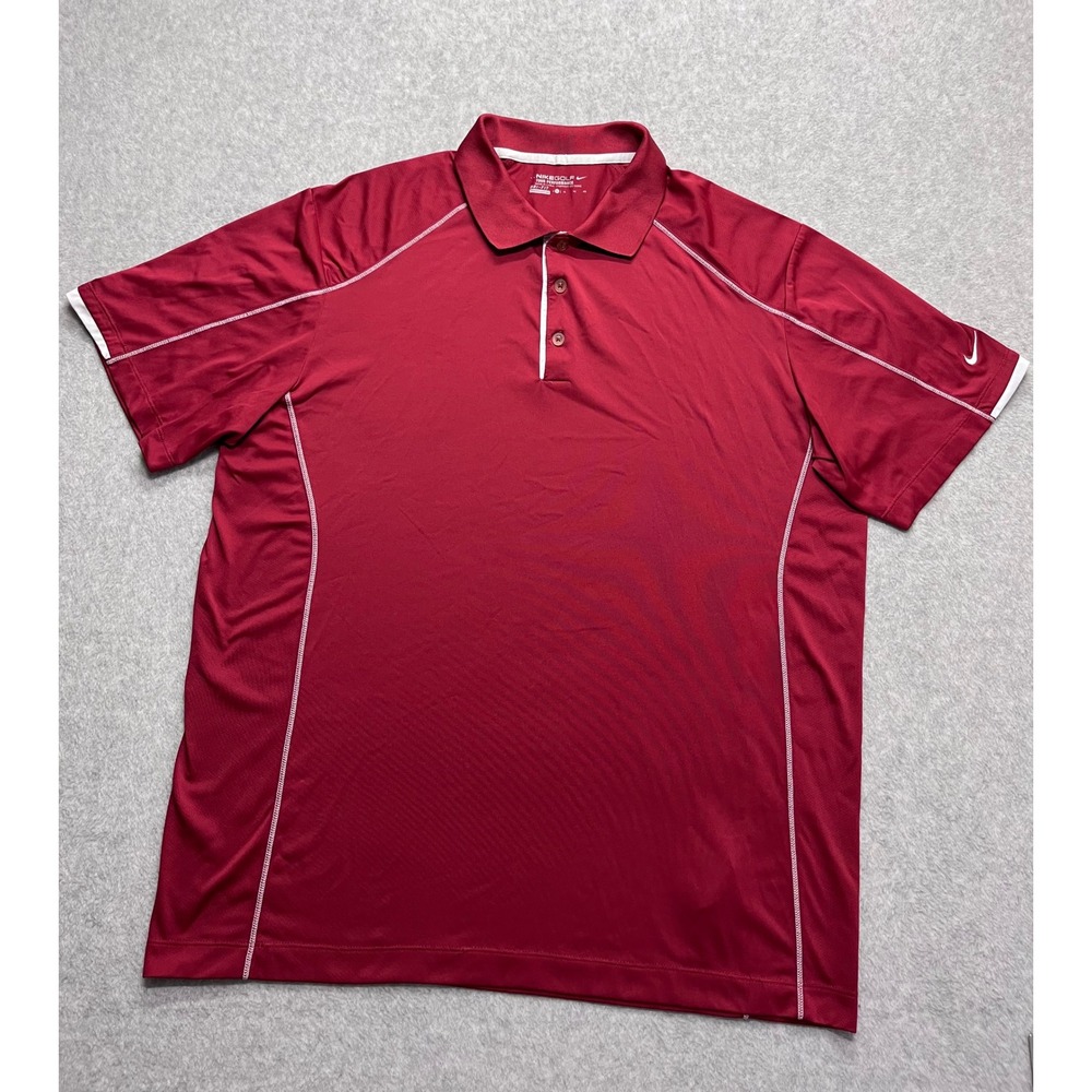 Nike Golf Tour Performance Dri-FIT Polo Shirt Mens XL Maroon Red Short Sleeve